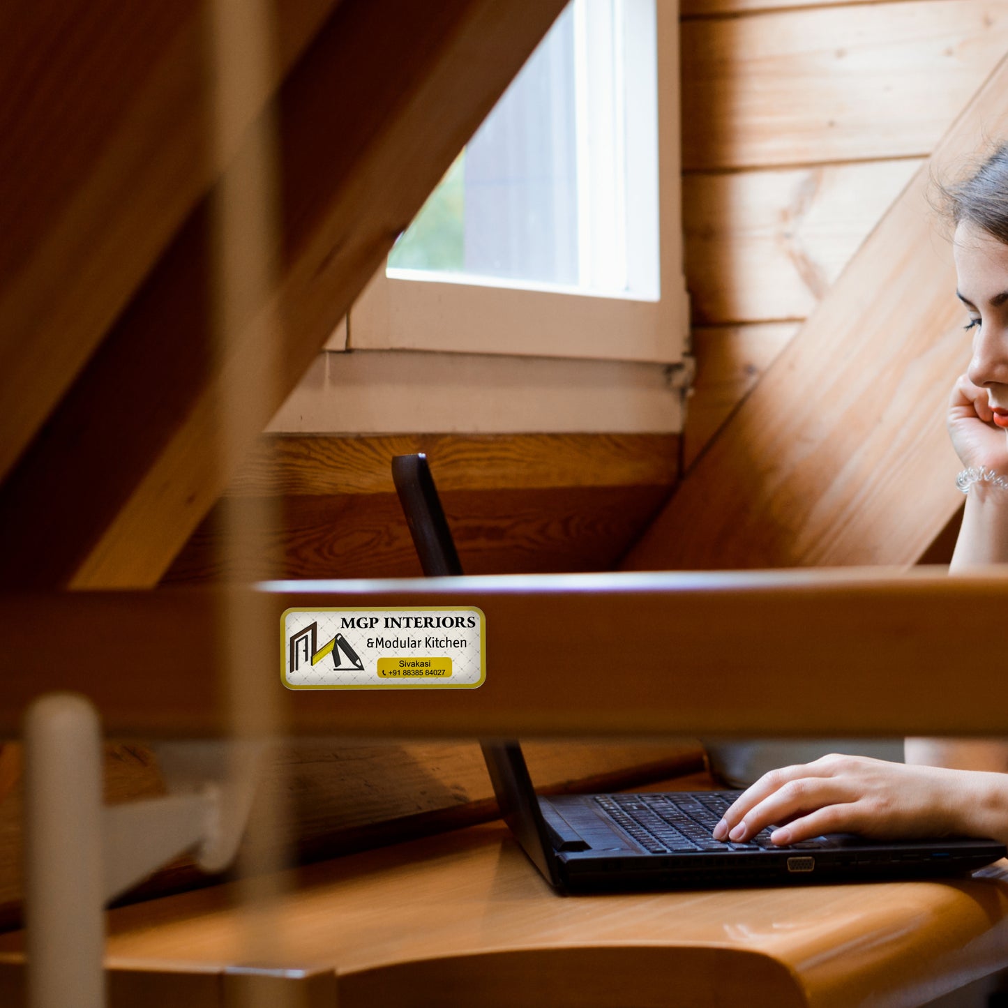 Interior Decarator Branding Reflective Dome Sticker (1x2 inch)