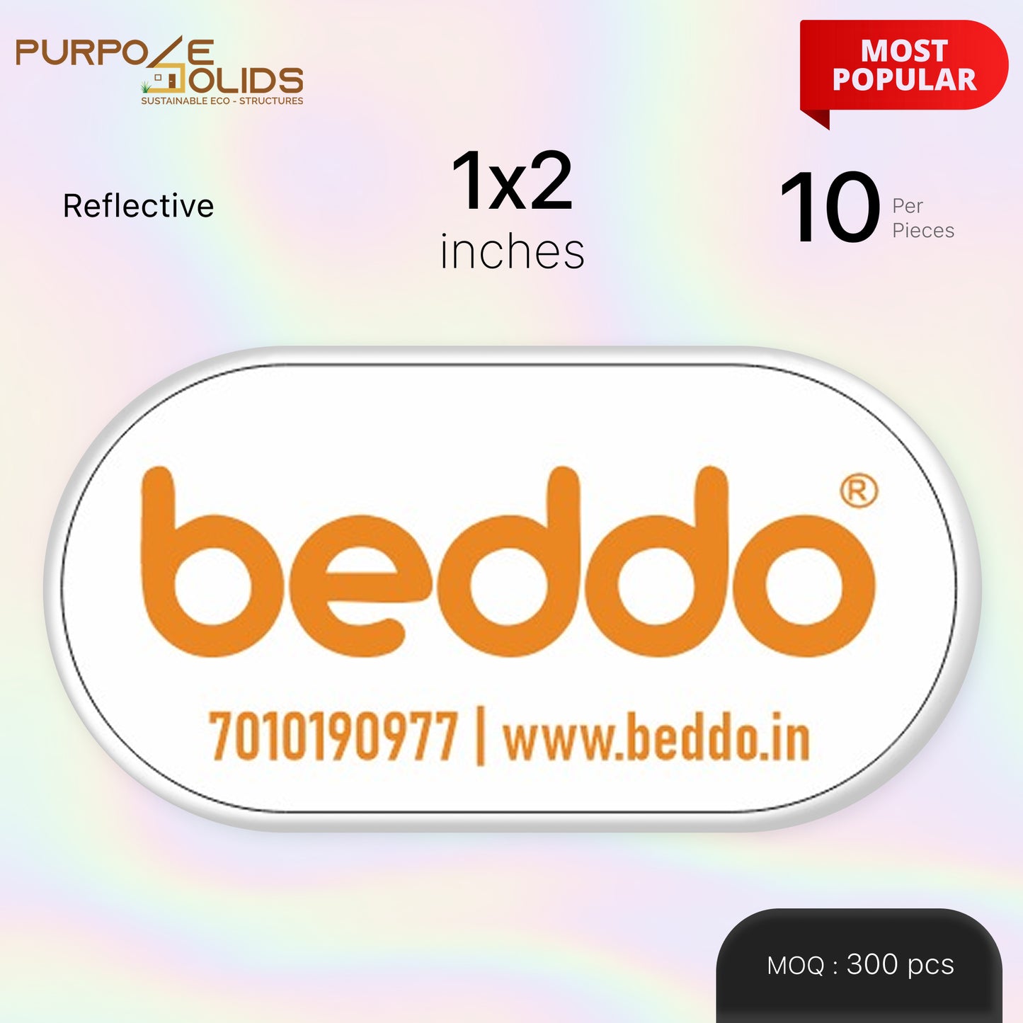 1x2 inch Dome Sticker