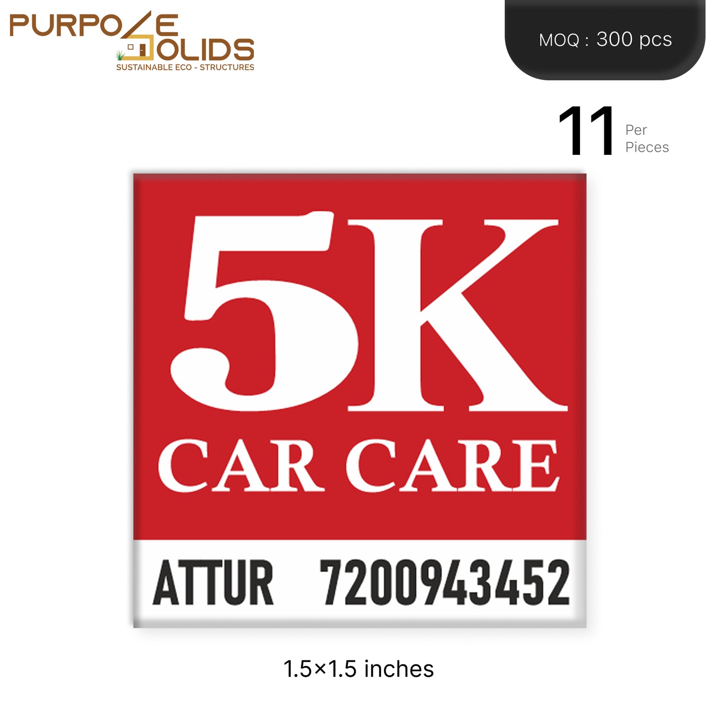 Car Care Dome stickers (1.5X1.5 INCH)