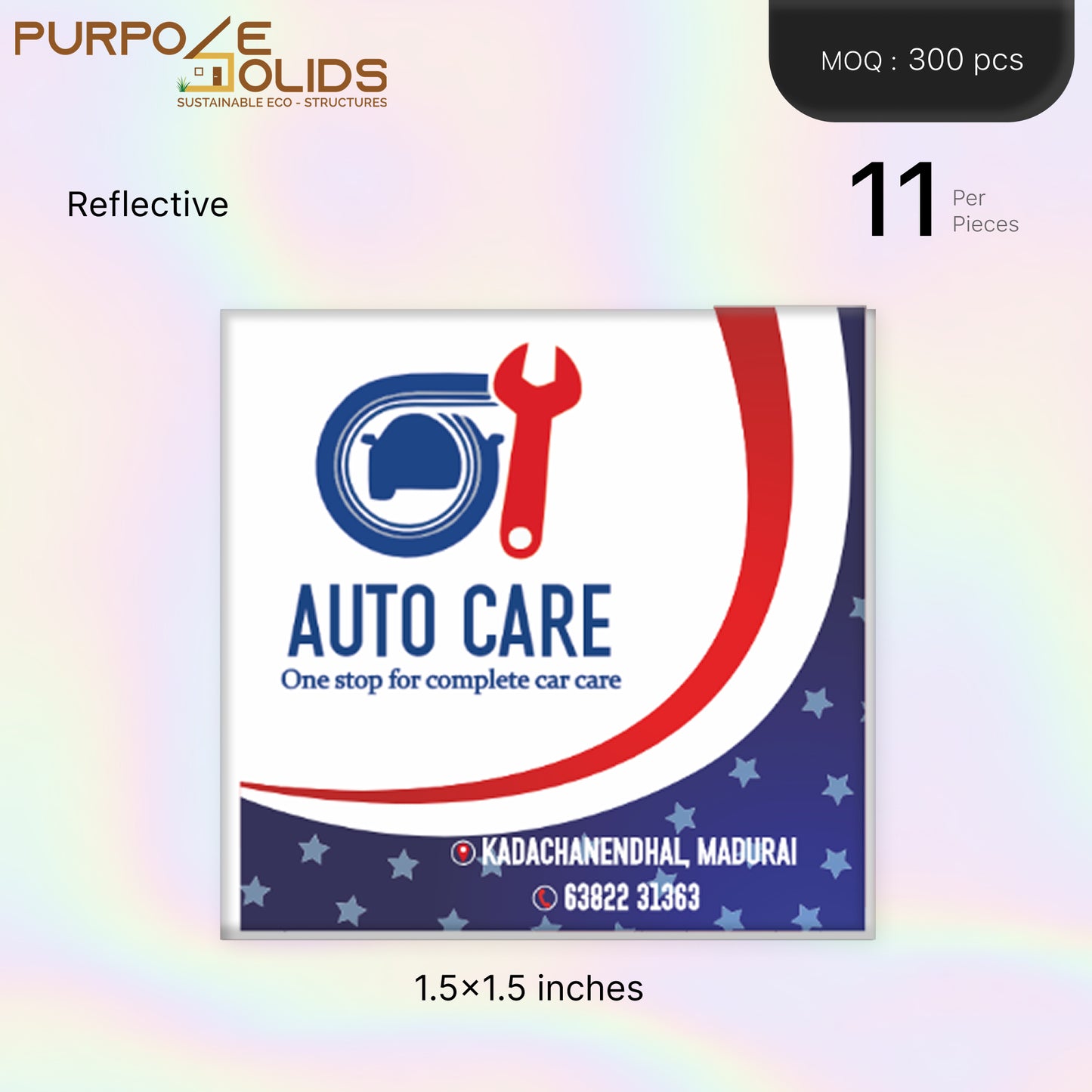 Car Decorators Reflective Dome stickers (1.5x1.5 inch)