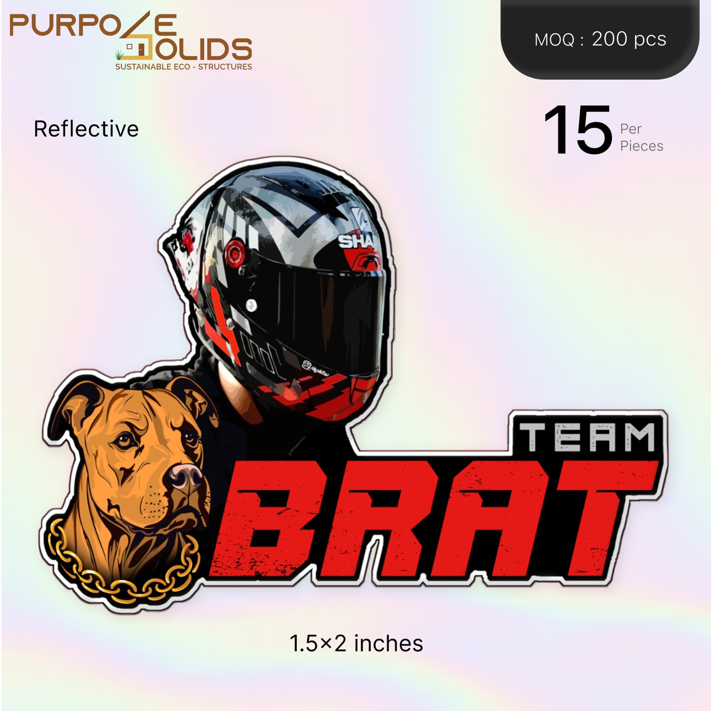 motorbike Reflective Dome stickers (1.5x2 inch)