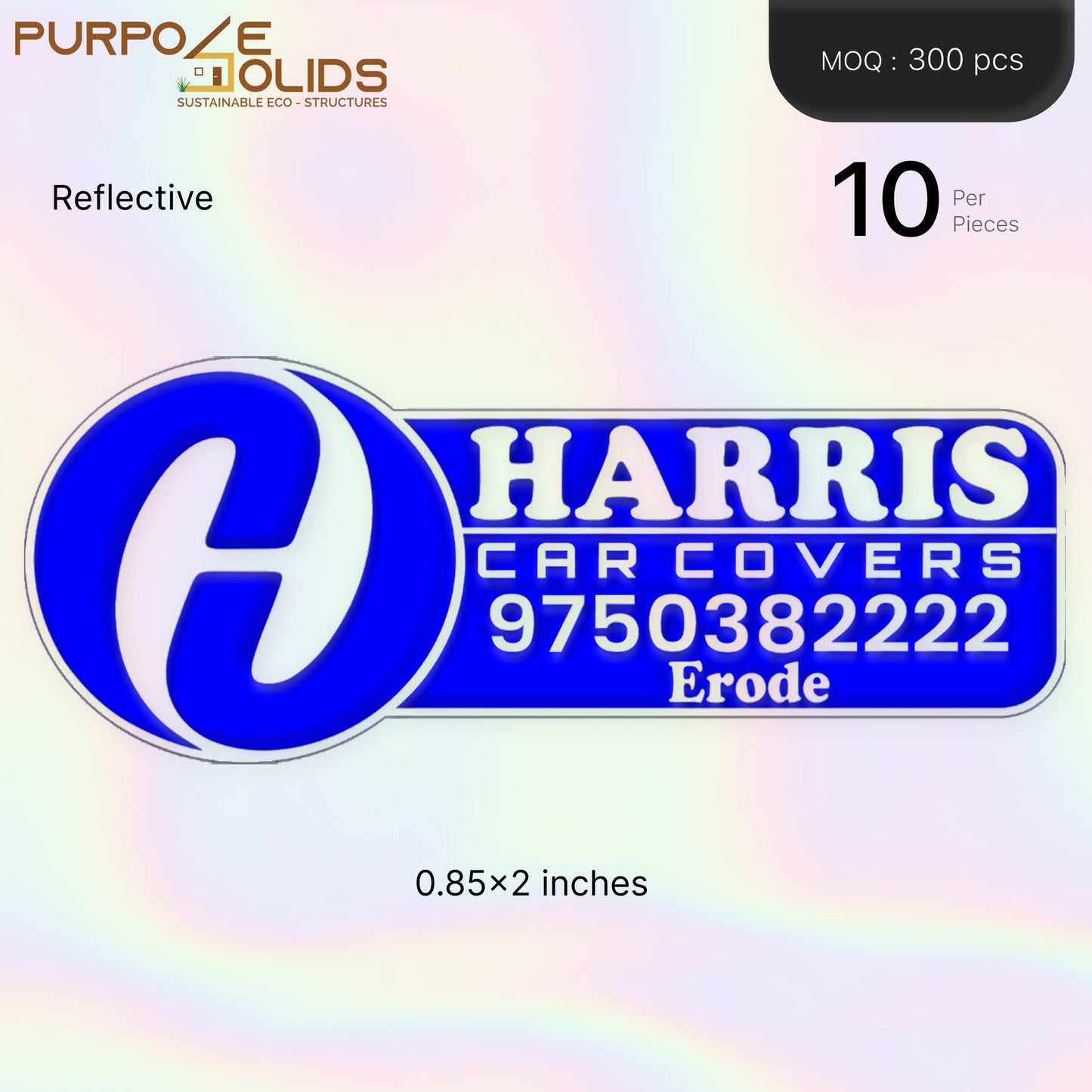 Car covers Reflective Dome stickers (1x2 inch)