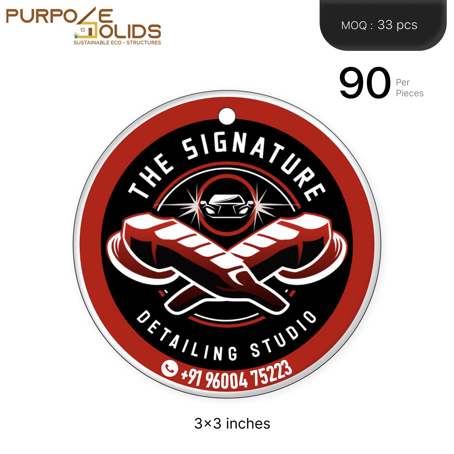 Car Decorators Round Dome stickers (3X3 inch)