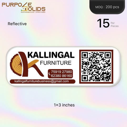 Furniture Branding Reflective Dome Sticker (1x3 inch)