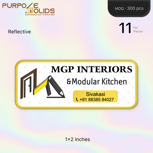 Interior Decarator Branding Reflective Dome Sticker (1x2 inch)