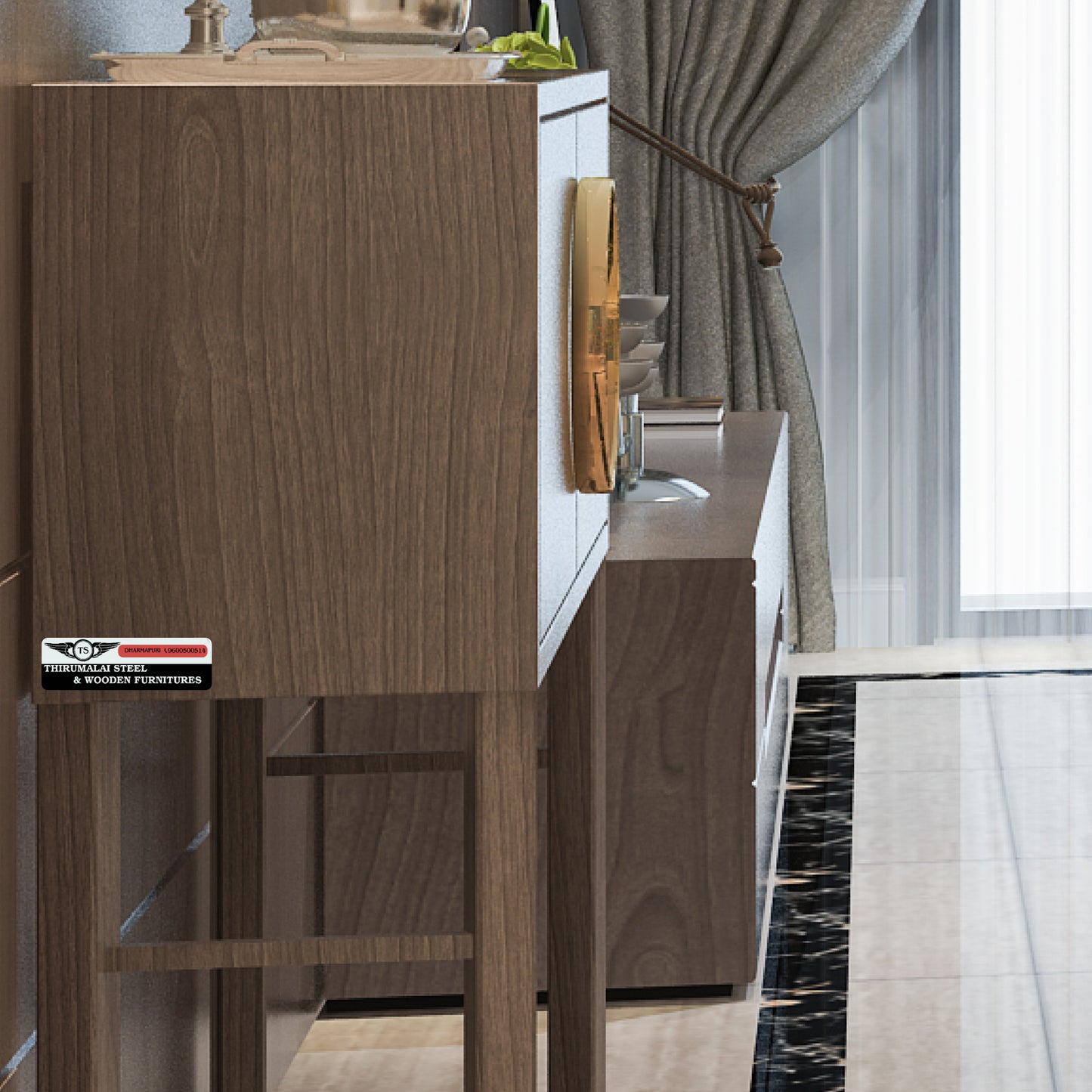 Wooden Furniture Branding Dome Sticker (1x3 inch)